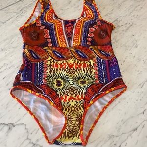 NWOT One-Piece Batik print bathing suit
